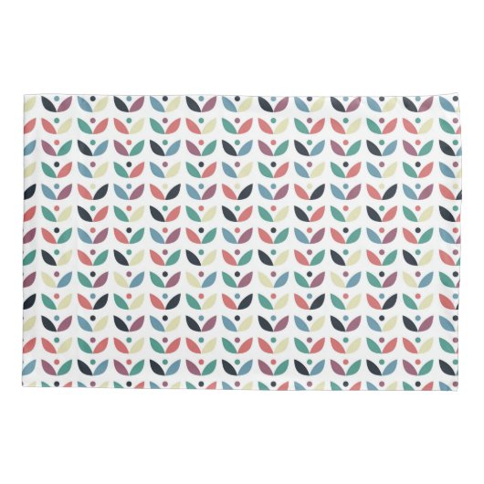 Folk Art Floral Geometric Pattern Kussensloop (Achterkant-Links)