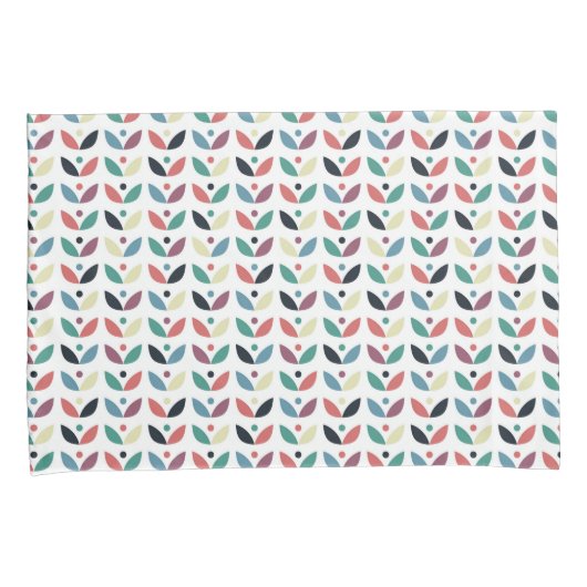 Folk Art Floral Geometric Pattern Kussensloop (Voorkant-Rechts)