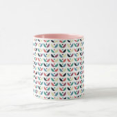 Folk Art Floral Geometric Pattern Mok (Midden)