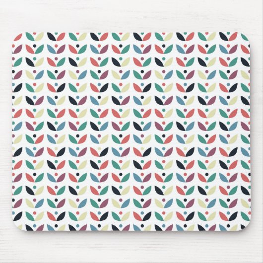 Folk Art Floral Geometric Pattern Muismat (Voorkant)