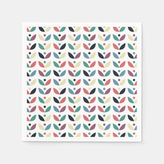 Folk Art Floral Geometric Pattern Servet (Voorkant)