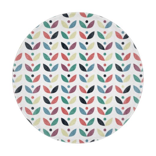 Folk Art Floral Geometric Pattern Snijplank (Voorkant)