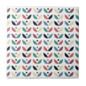 Folk Art Floral Geometric Pattern Tegeltje (Voorkant)