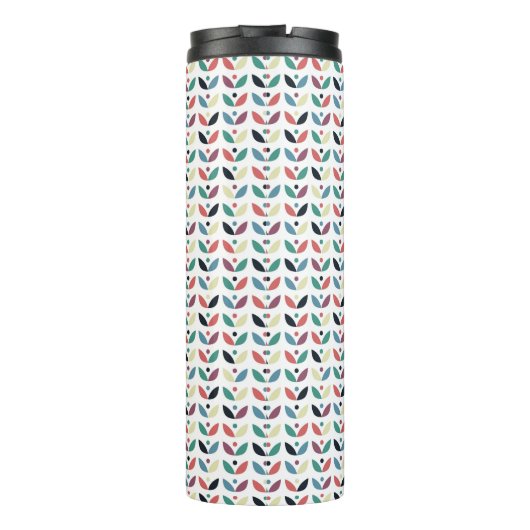 Folk Art Floral Geometric Pattern Thermosbeker (Achterkant)