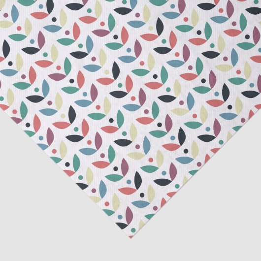 Folk Art Floral Geometric Pattern Tissuepapier (Detail)