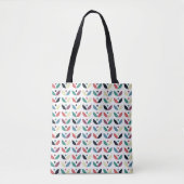 Folk Art Floral Geometric Pattern Tote Bag (Voorkant)