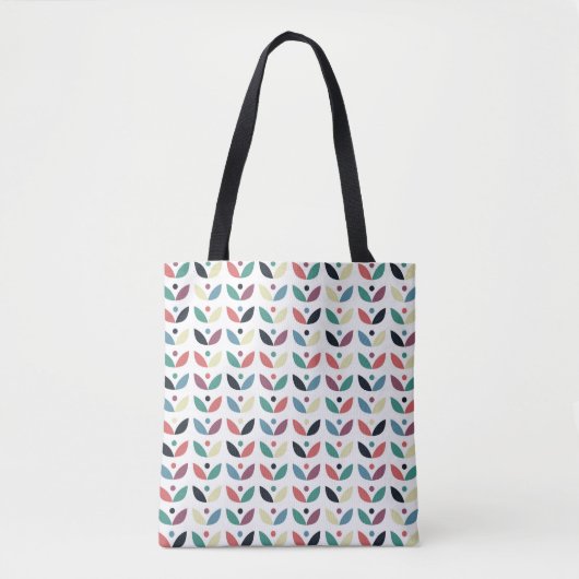 Folk Art Floral Geometric Pattern Tote Bag (Voorkant)