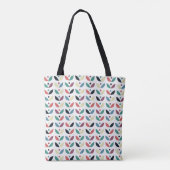 Folk Art Floral Geometric Pattern Tote Bag (Achterkant)