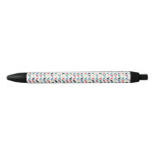 Folk Art Floral Geometric Pattern Zwarte Inkt Pen (Voorkant)