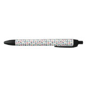 Folk Art Floral Geometric Pattern Zwarte Inkt Pen (Bodem)