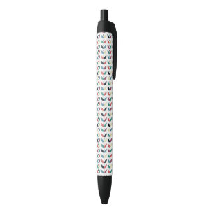 Folk Art Floral Geometric Pattern Zwarte Inkt Pen