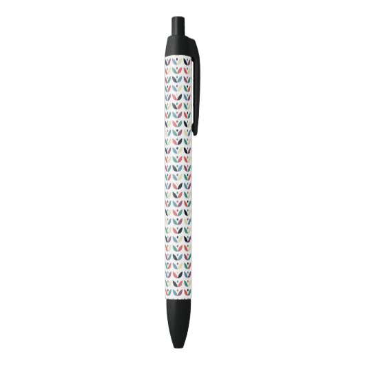 Folk Art Floral Geometric Pattern Zwarte Inkt Pen (Achterkant (Verticaal))