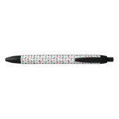 Folk Art Floral Geometric Pattern Zwarte Inkt Pen (Achterkant)