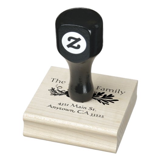 Folk Art Floral, gepersonaliseerd Rubberstempel (Stempel)