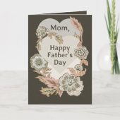 Folk Art Floral Heart Single Moeder Vaderdag Kaart (Voorkant)