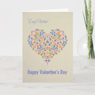 Folk Art Floral Heart Valentijnse Kaart voor partn
