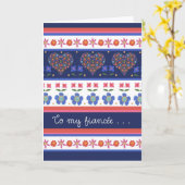 Folk Art Floral Hearts Birthday Kaart voor Financi (Gele Bloem)