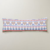  Folk Art Floral Hearts Border Body Pillow Lichaamskussen (Achterkant)