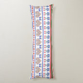  Folk Art Floral Hearts Border Body Pillow Lichaamskussen (Achterkant (Verticaal))