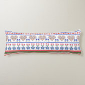  Folk Art Floral Hearts Border Body Pillow Lichaamskussen (Voorkant)