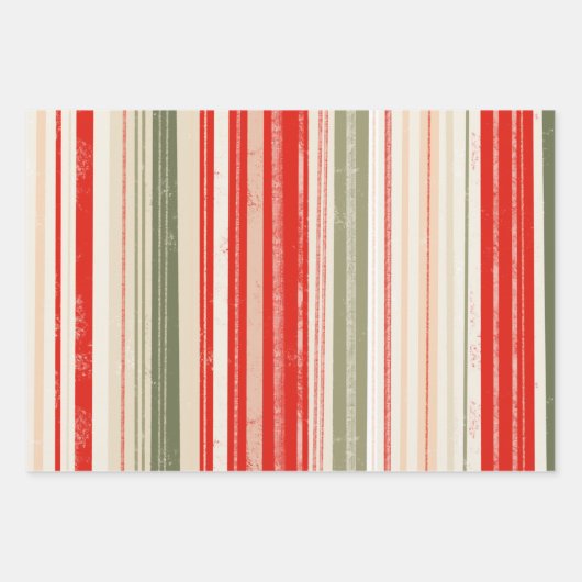 Folk Art Floral-Kerstmis, set van 3 Inpakpapier Vel (Voorkant 3)