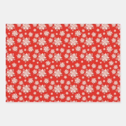 Folk Art Floral-Kerstmis, set van 3 Inpakpapier Vel (Voorkant 2)