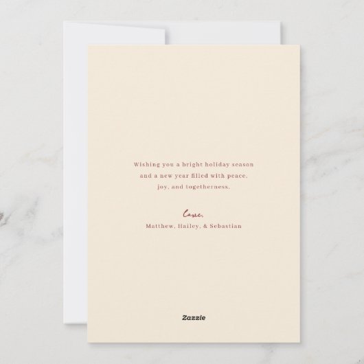 Folk Art Floral Lijst Kerstfoto Feestdagenkaart (Achterkant)