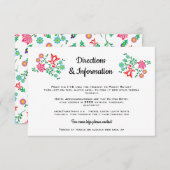Folk Art Floral Mexican Fiesta Wedding info Informatiekaartje (Voorkant / Achterkant)