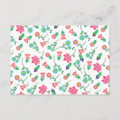 Folk Art Floral Mexican Fiesta Wedding info Informatiekaartje (Achterkant)