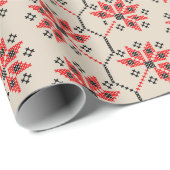 Folk Art Floral Patroon Wrapping Paper Cadeaupapier (Rol Hoek)