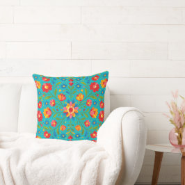 Folk art floral pillow kussen
