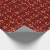 Folk Art Floral print Cozy Rustic herfst Cadeaupapier (Hoek)