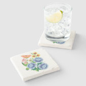 Folk Art Floral Stenen Onderzetter (Zijkant)