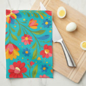 Folk art floral  theedoek (Quarter Fold)