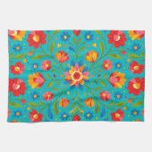 Folk art floral  theedoek (Horizontaal)