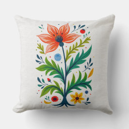 Folk Art Floral Tree Botanical Boho Cottagecore Kussen