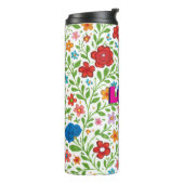 Folk Art Floral Vines Seamless Pattern - Vibrant G Thermosbeker (Gedraaid links)