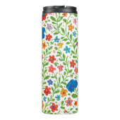 Folk Art Floral Vines Seamless Pattern - Vibrant G Thermosbeker (Achterkant)