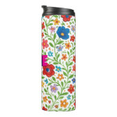 Folk Art Floral Vines Seamless Pattern - Vibrant G Thermosbeker (Geroteerd rechts)