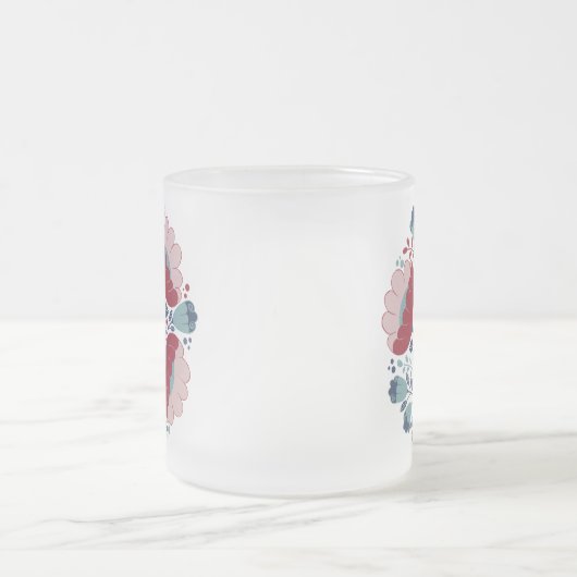 Folk art florals in full bloom matglas koffiemok (Center)