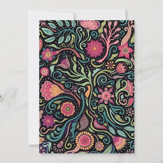 Folk Art Flower Kaart (Voorkant)