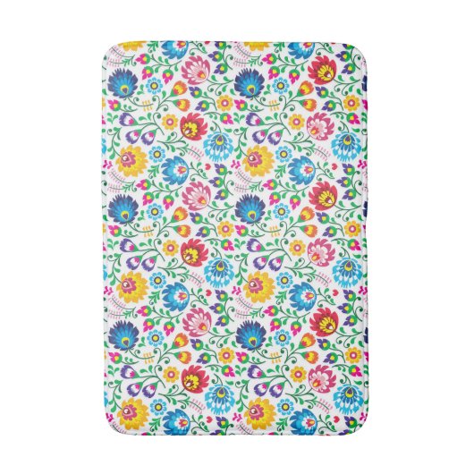 Folk Art Flower Pattern 2 Badmat (Voorkant Verticaal)