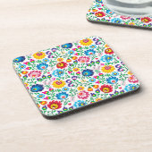 Folk Art Flower Pattern 2 Bier Onderzetter (Linkerzijde)