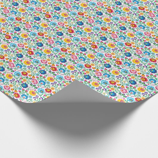 Folk Art Flower Pattern 2 Cadeaupapier (Hoek)