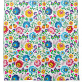 Folk Art Flower Pattern 2 Douchegordijn (Voorkant)