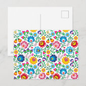 Folk Art Flower Pattern 2 Feestdagenkaart (Voorkant / Achterkant)