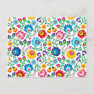 Folk Art Flower Pattern 2 Feestdagenkaart