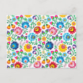 Folk Art Flower Pattern 2 Feestdagenkaart (Voorkant)