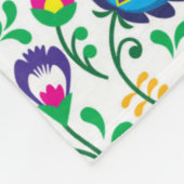 Folk Art Flower Pattern 2 Fleece Deken (Hoek)