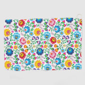 Folk Art Flower Pattern 2 Golfhanddoek (Horizontaal)